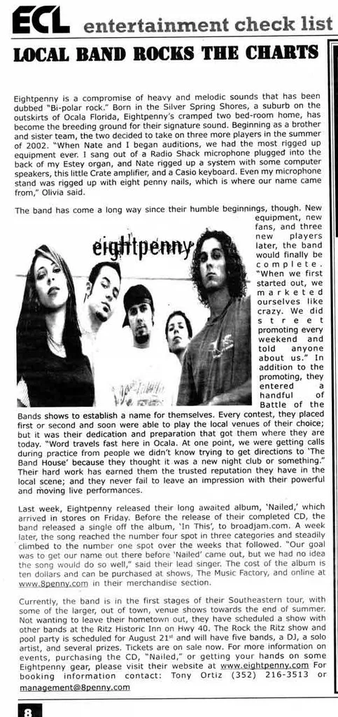 Press: ECL, "Local Band Rocks the Charts"